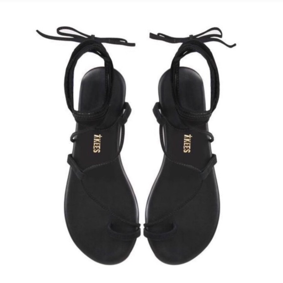 TKEES Shoes - TKEES Lace Up Tie Sandals in Black 10